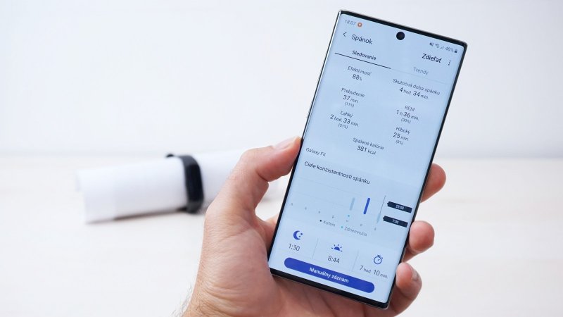 Samsung Galaxy Fit záznam spánku