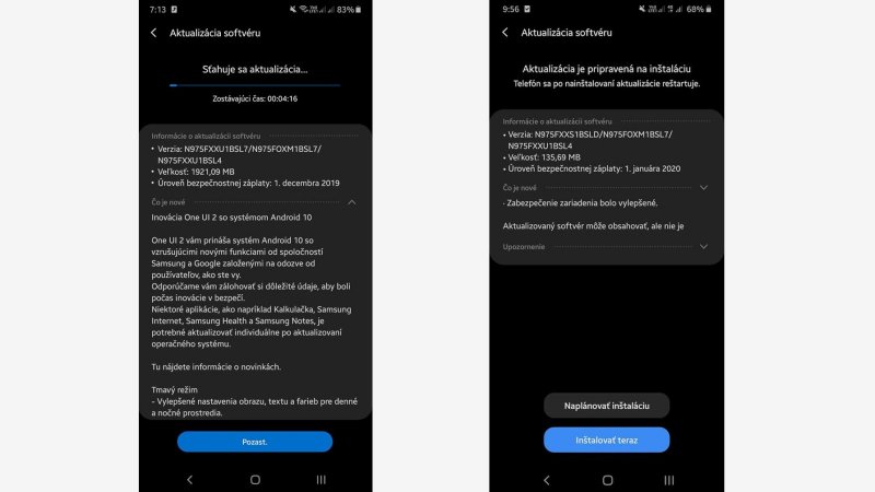 Samsung Galaxy Note 10+ update Android 10
