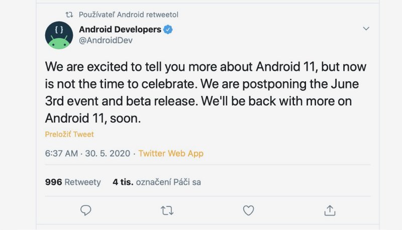 Android 11 príde neskôr, než sa plánovalo