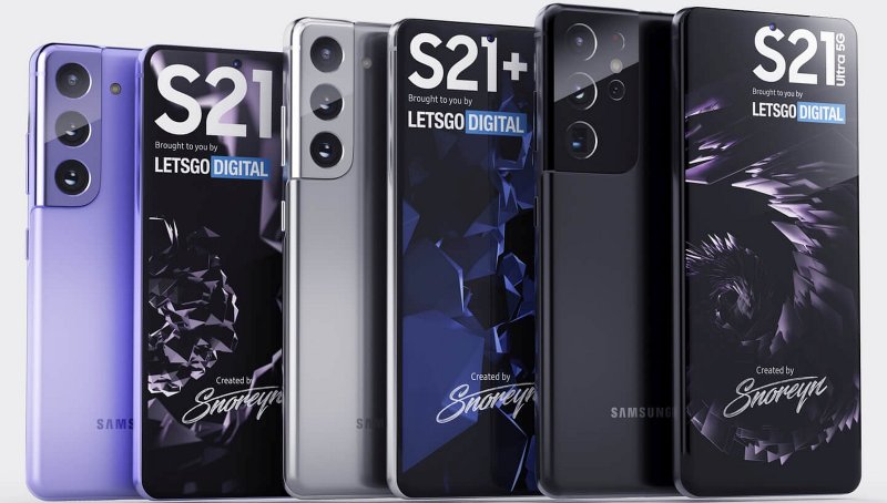Séria Samsung Galaxy S21 render