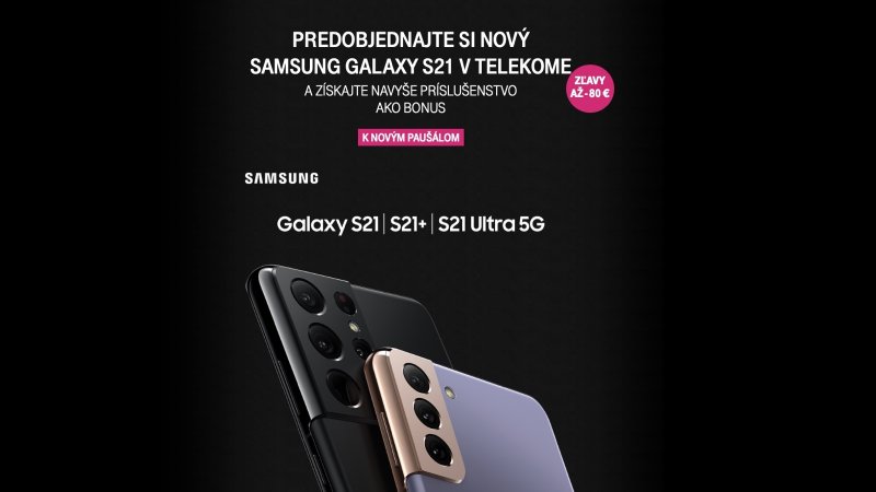 Telekom - predobjednávka noviniek radu Samsung Galaxy S21