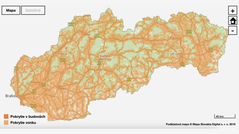 Orange: mapa pokrytia 4G sieťou