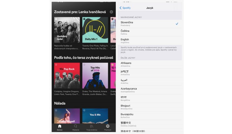 Spotify už vie po Slovensky