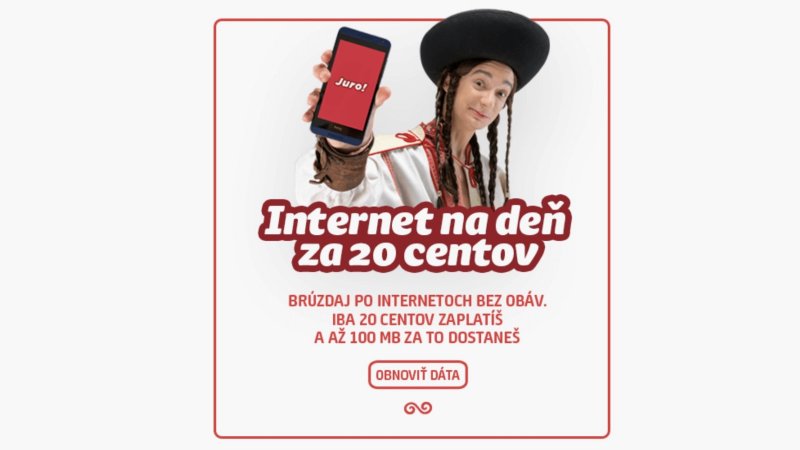 Juro: Internet na deň za 20 centov 