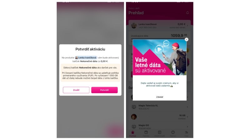Nezabudnite si v apke Telekomu aktivovať bezplatné letné dáta
