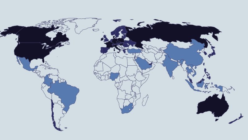 Mapa sveta so zoznamom uniknutých hesiel