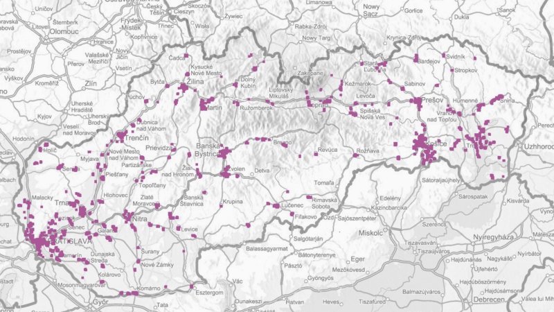 Telekom - mapa pokrytia optickou sieťou december 2021