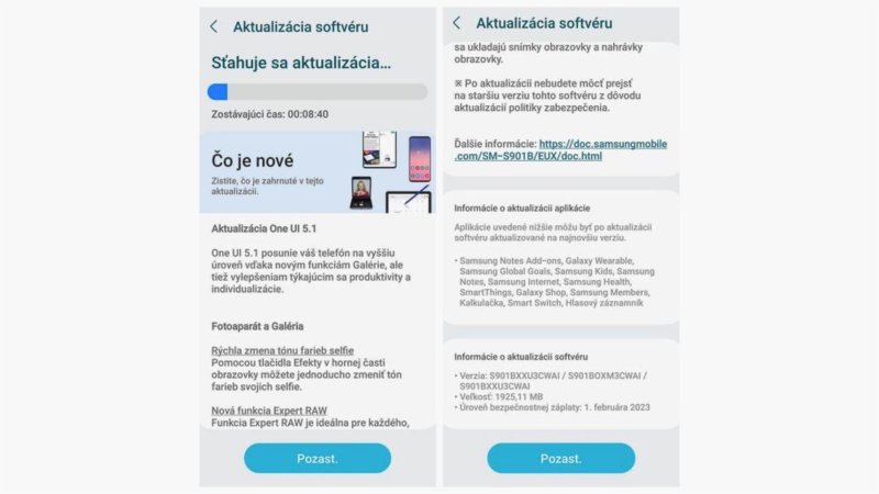 Séria Samsung Galaxy S22 dostáva na Slovensku najnovšiu verziu One UI 5.1