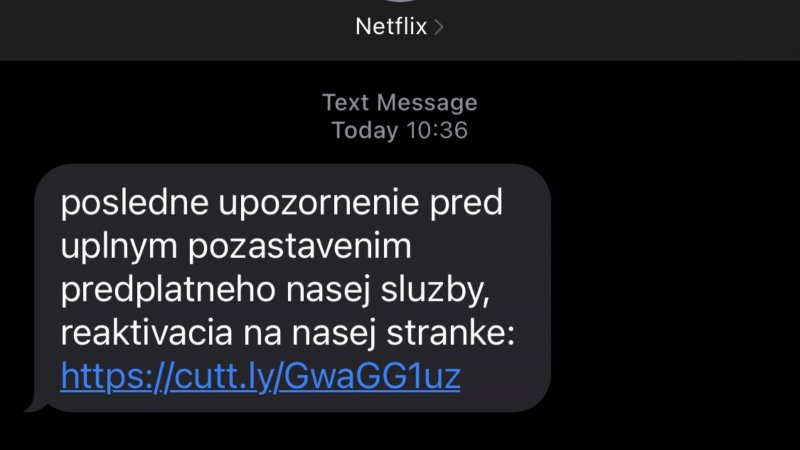 Netflix - falošná SMS správa