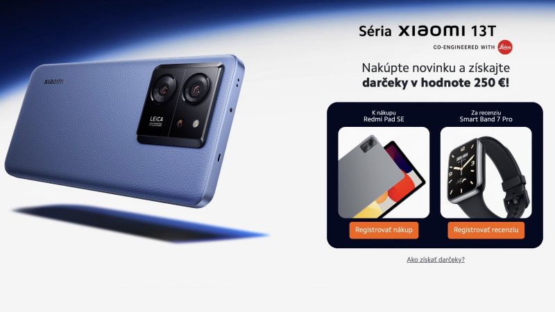 K smartfónu série Xiaomi 13T môžete získať darčeky v hodnote 250 eur
