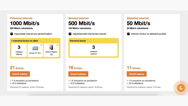Orange ponúka optický internet na 3 mesiace zadarmo