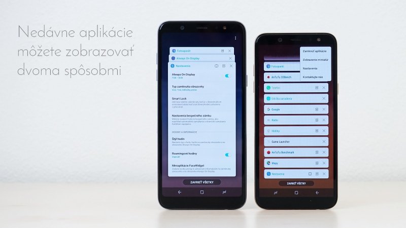 Samsung Galaxy A6 - obrazovka multitaskingu